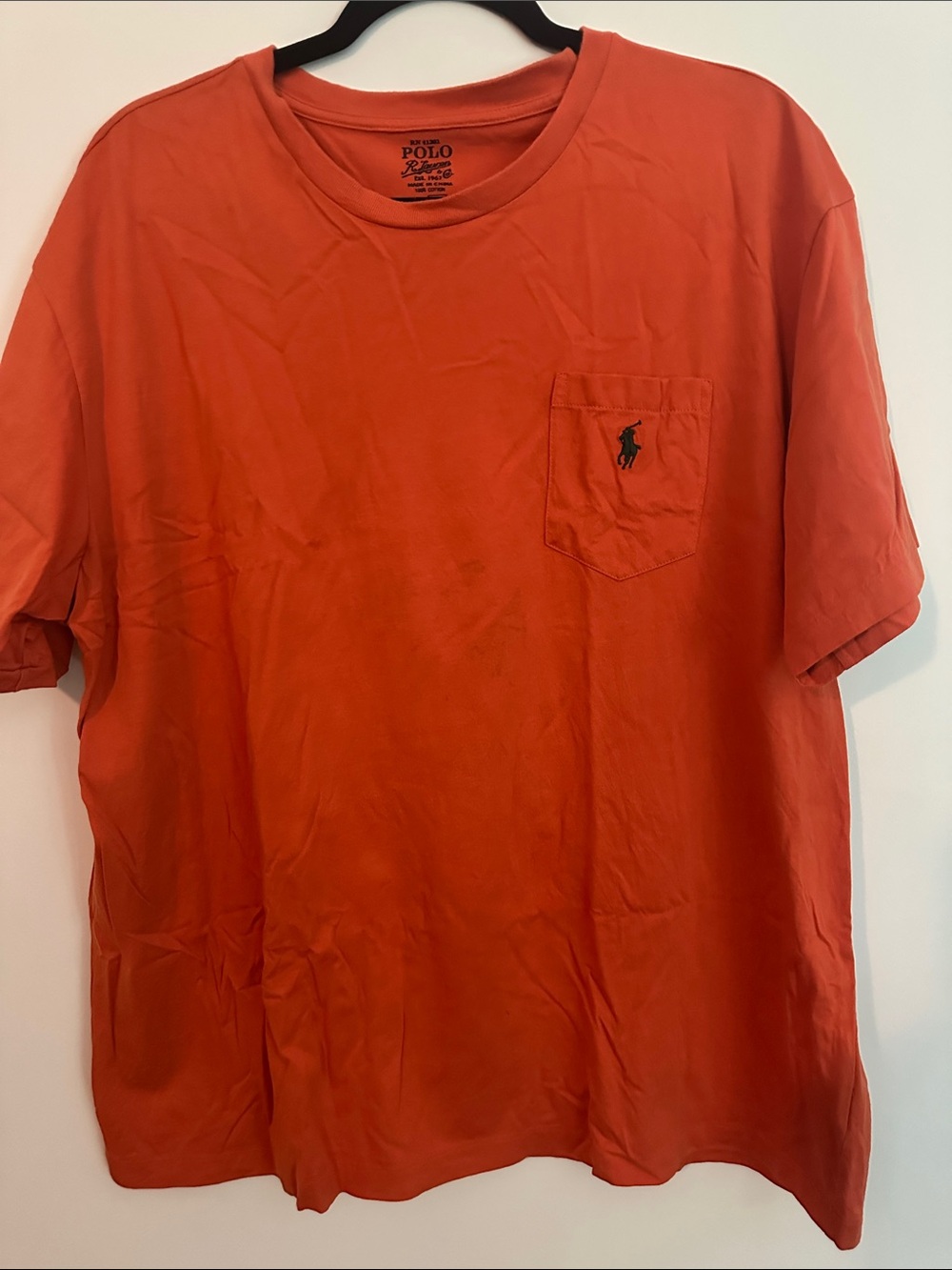 Polo by Ralph Lauren Men’s Pocket T-Shirt — Coral Orange